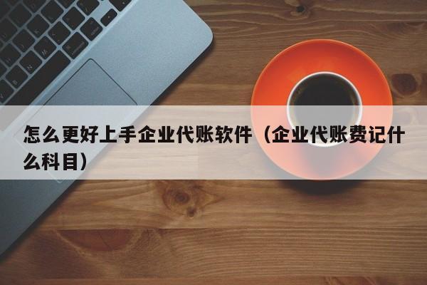 怎么更好上手企业代账软件（企业代账费记什么科目）