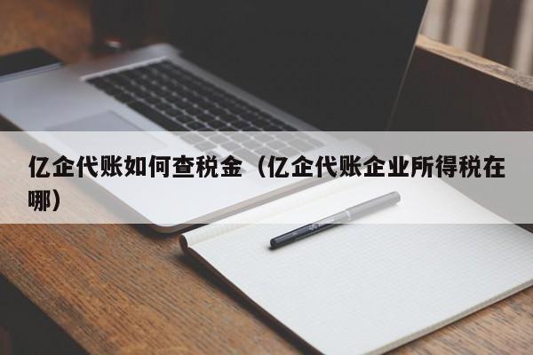 亿企代账如何查税金（亿企代账企业所得税在哪）